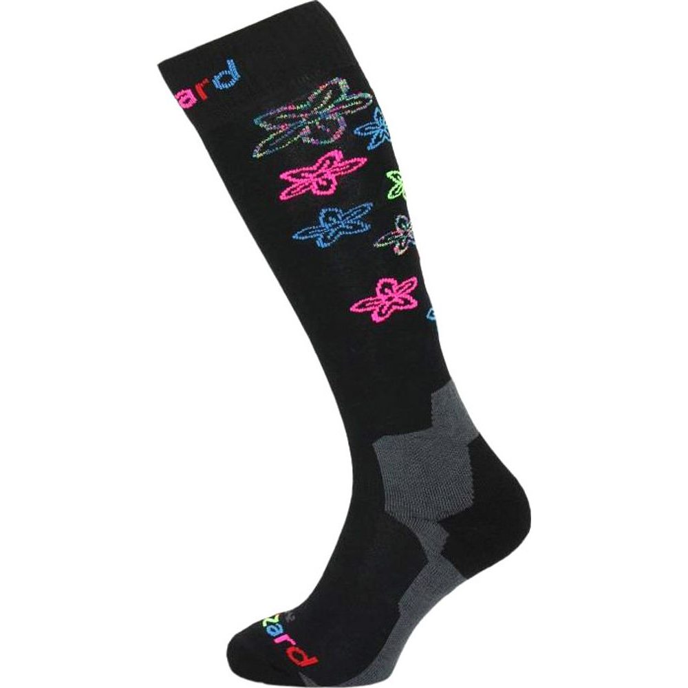 Viva Flowers ski socks junior,black/flowers