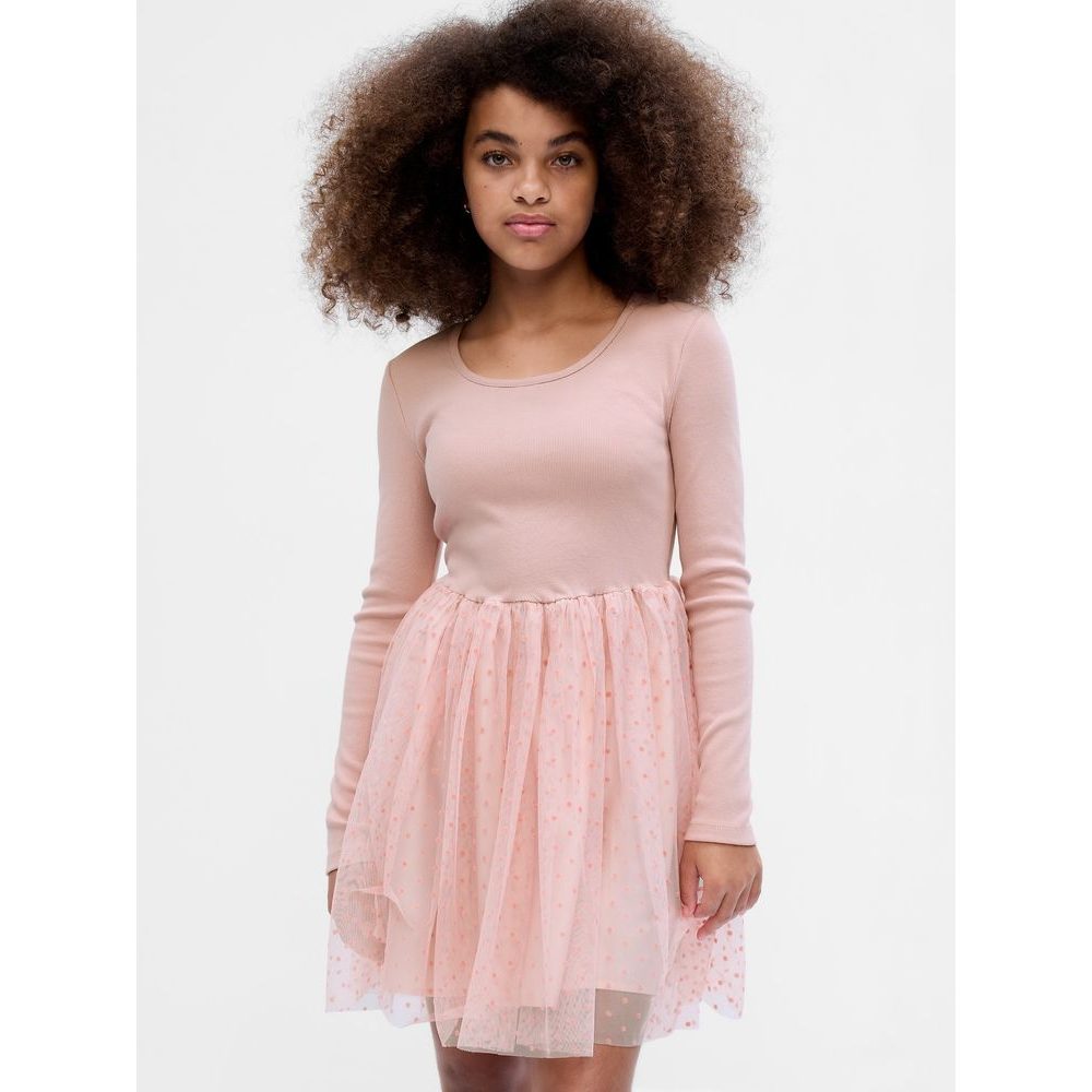 787170-00 Dětské šaty s tylem Růžová