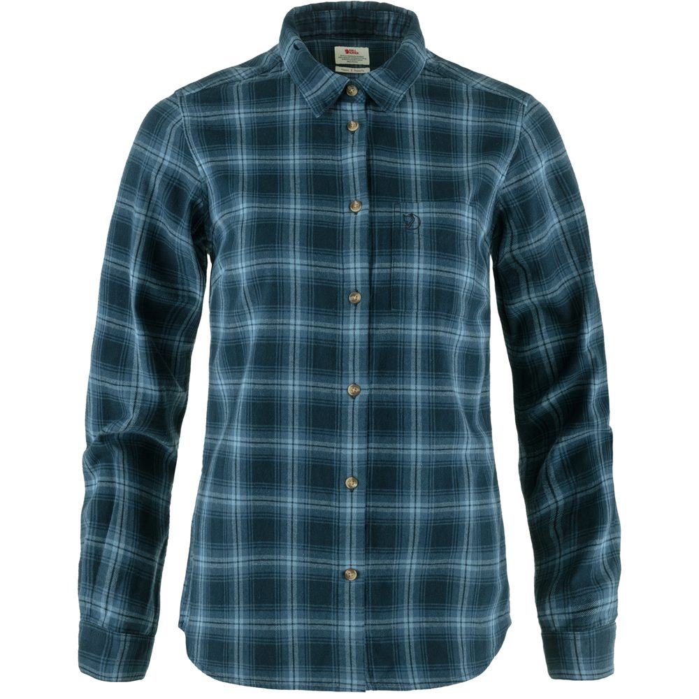 Övik Flannel Shirt W Dark Navy-Indigo Blue