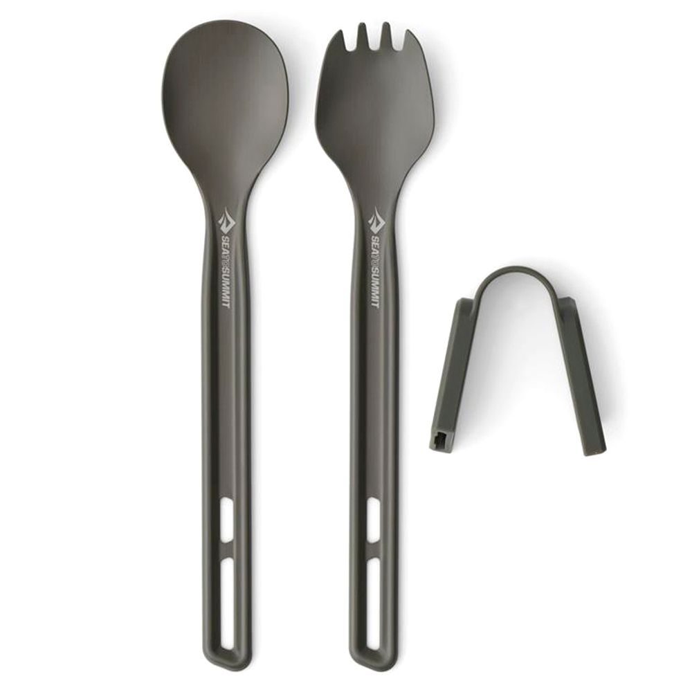 Frontier UL Cutlery Set - [2 Piece] Long Handle Spoon and Spork, Grey
