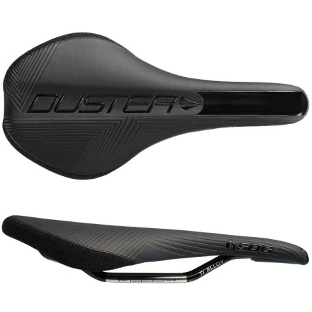 DUSTER P MTN Ti-Alloy Saddle Black Microfiber Top | Black Graphics & Base