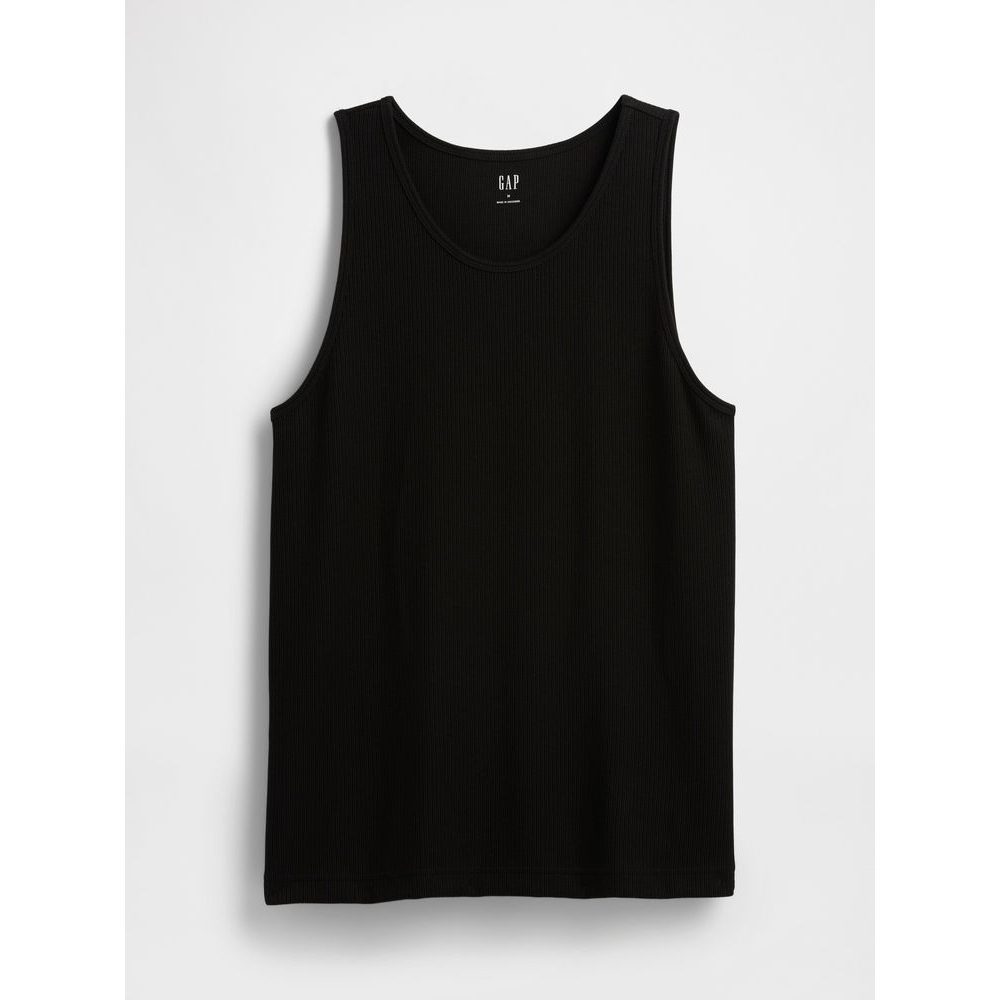 Žebrované tílko Černá