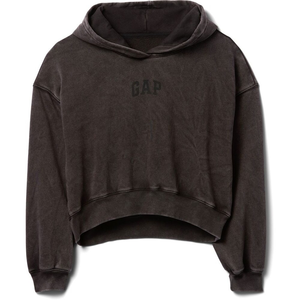 841725-03 Mikina s kapucí Logo Cropped Černá