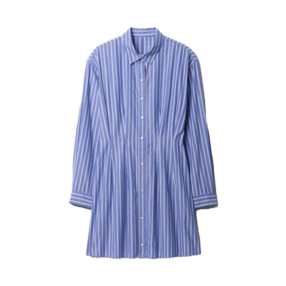 Košilové popelínové mini šaty Modrá