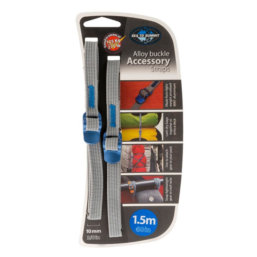 Accessory Strap with Hook Buckle 10mm Webbing - 1.5m Blue