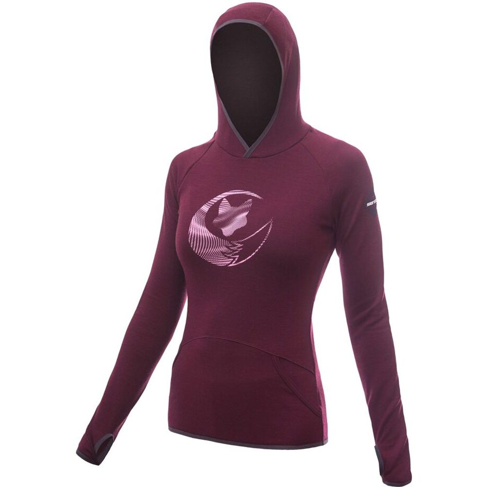 MERINO UPPER FOX dámská mikina klokanka red