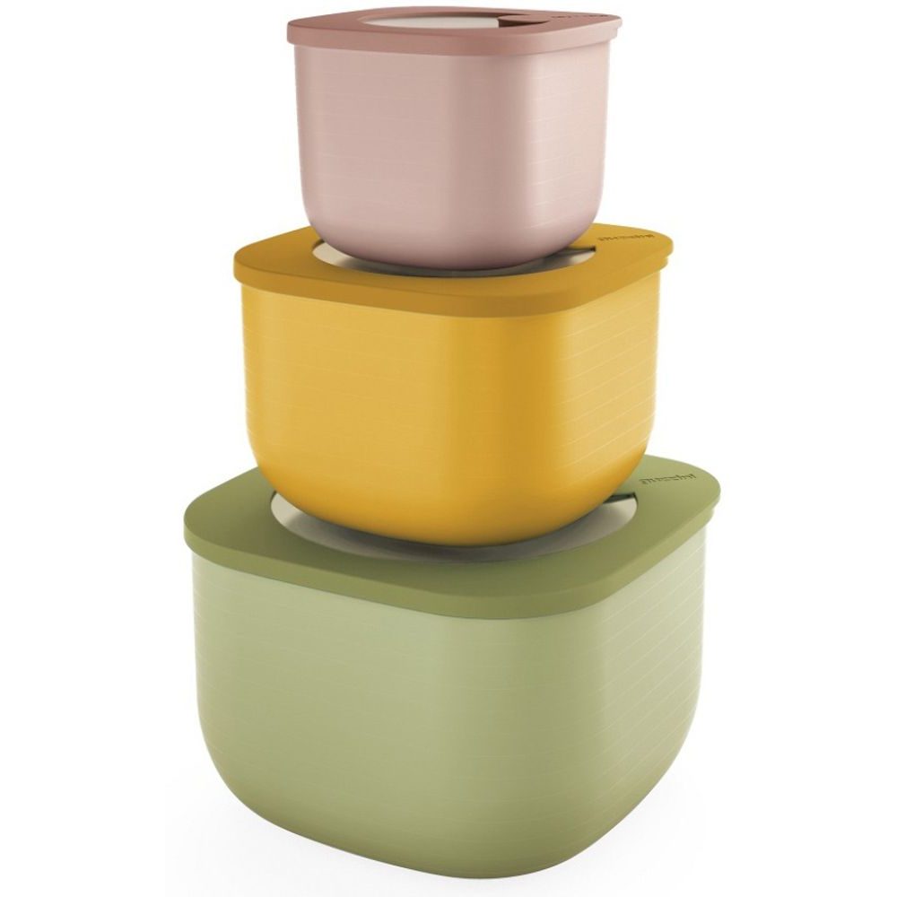 Set of 3 deep food boxes Eco Store&More 3 colours