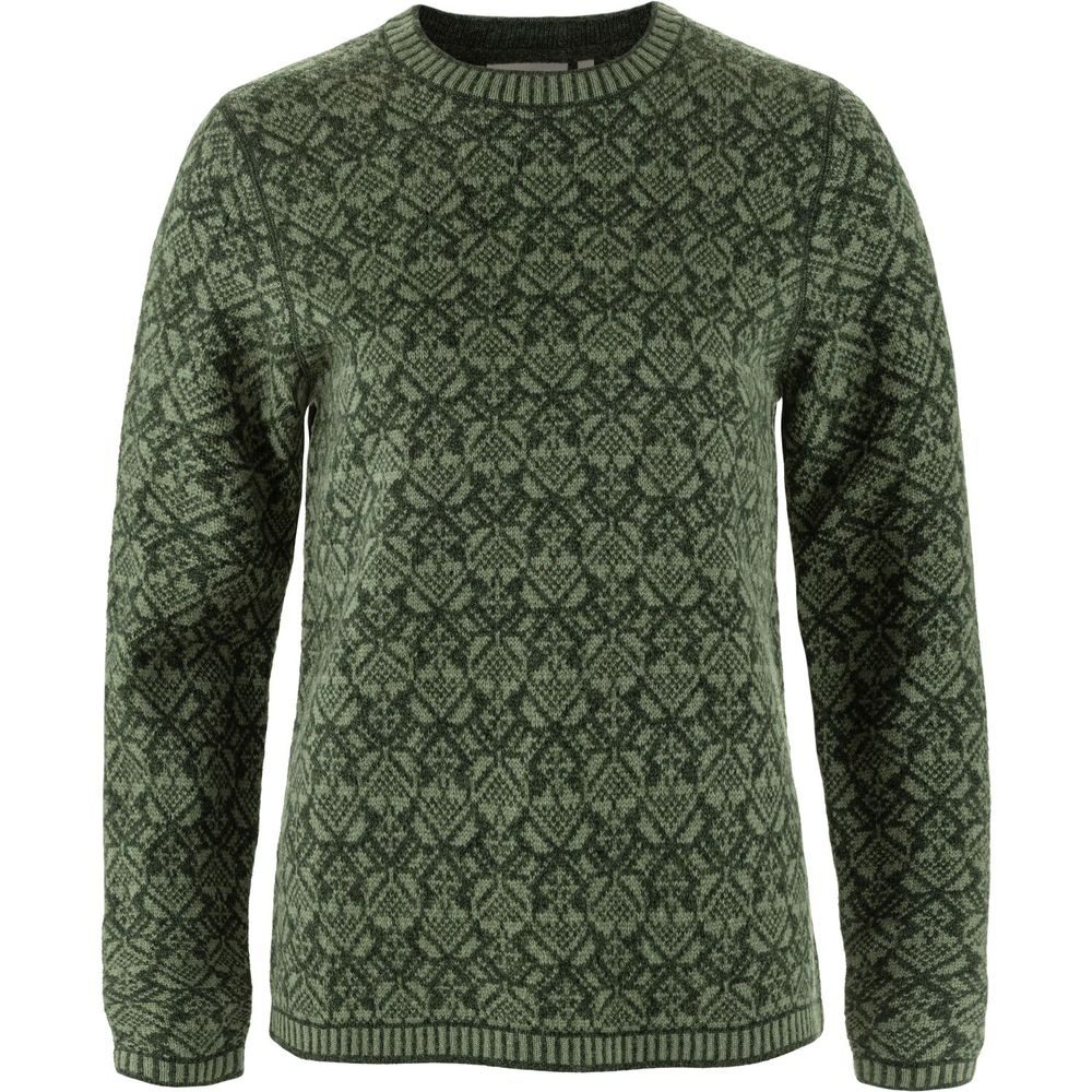 Snow Round Neck Sweater W Deep Forest