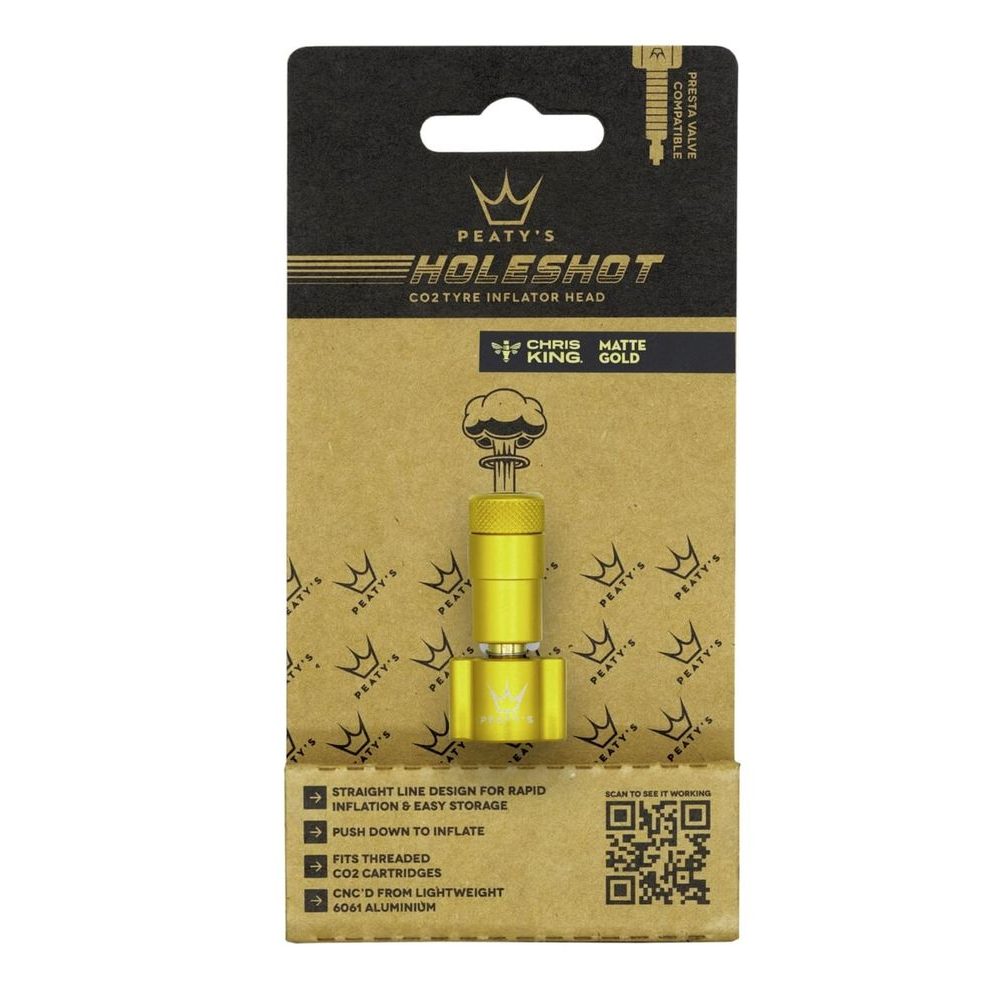HOLESHOT CO2 TYRE INFLATOR HEAD GOLD