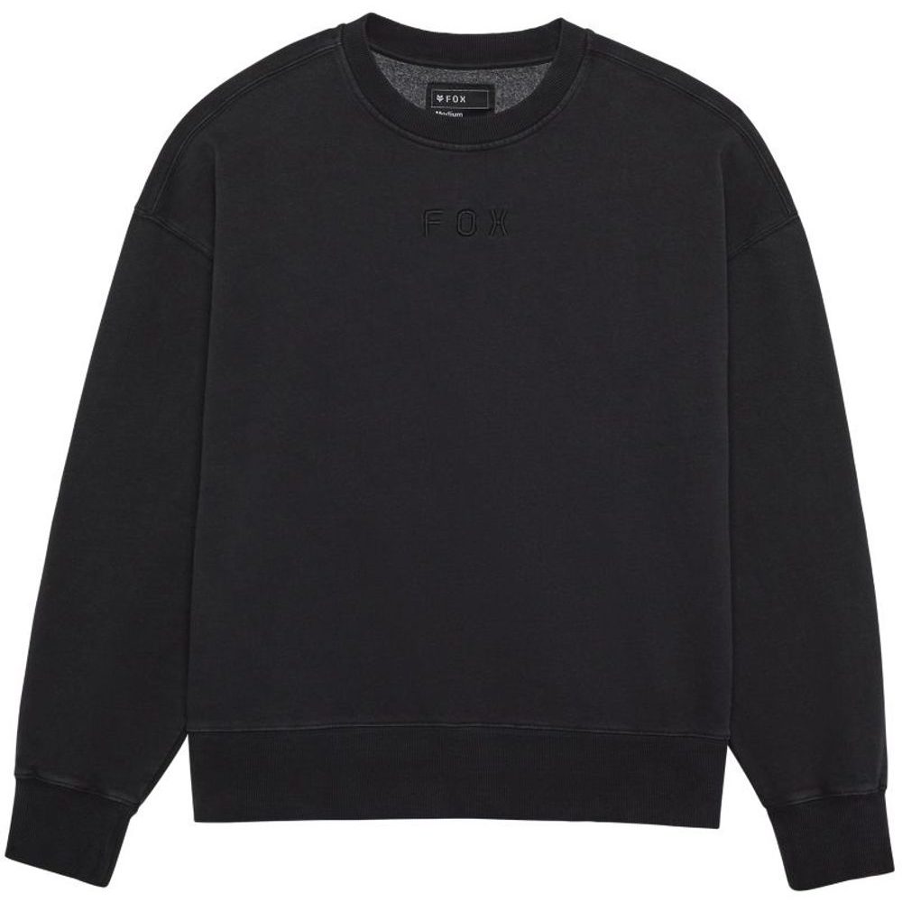 Wordmark Oversized Fleece Crew Black