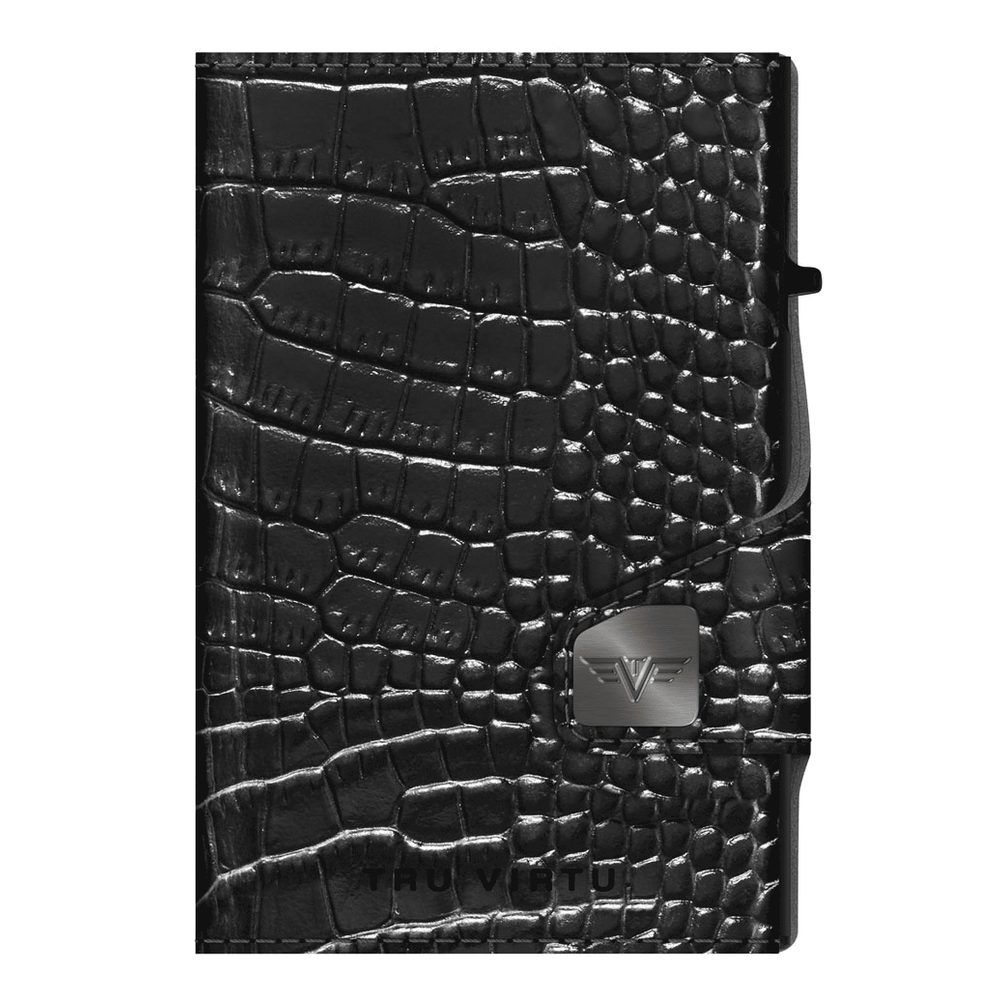 Twin Wallet Click & Slide - leath. Croco Black
