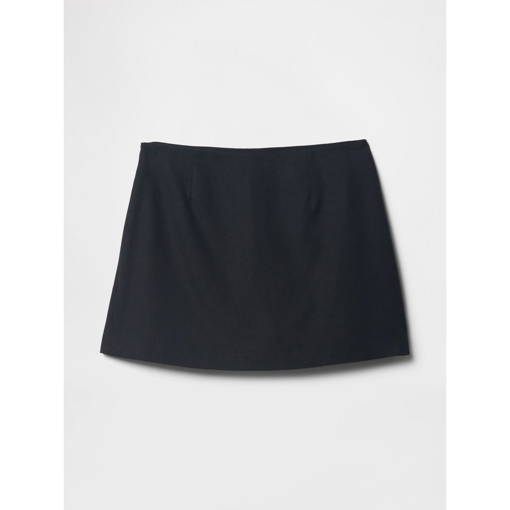 Lněná kraťasová sukně Černá