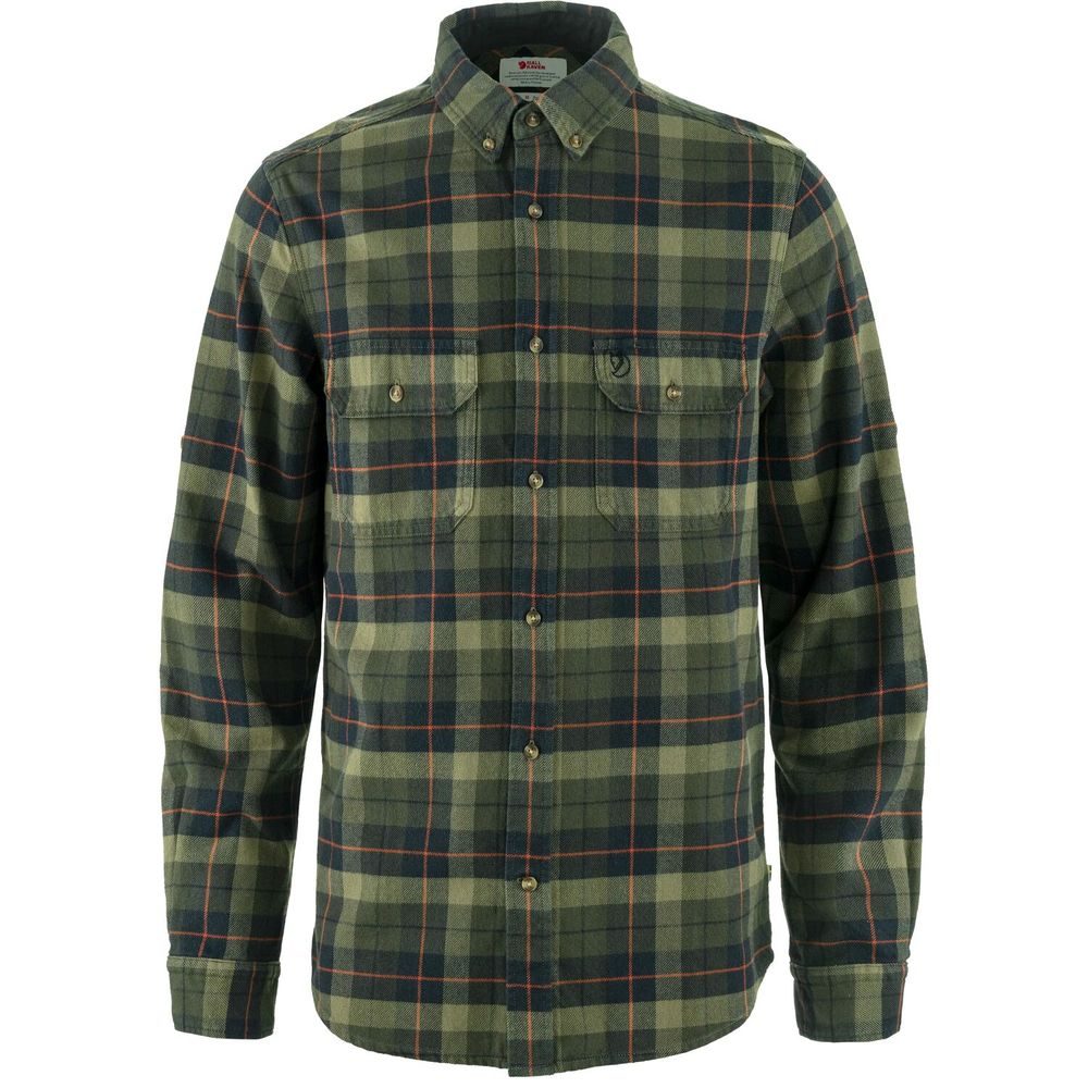 Singi Heavy Flannel Shirt M Black-Deep Forest
