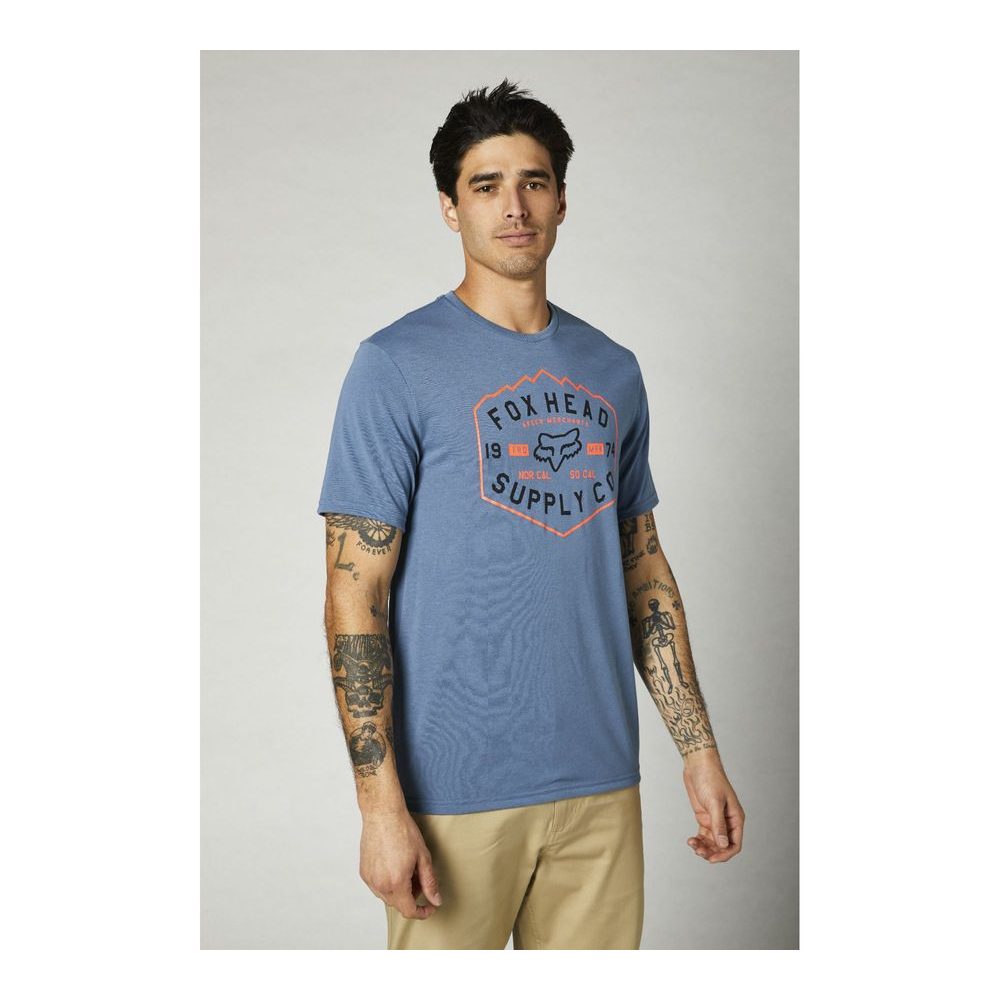 Backbones Tech Tee, Matte Blue