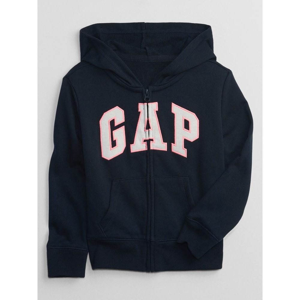 692277-10 Dětská mikina GAP logo zip Tmavě modrá