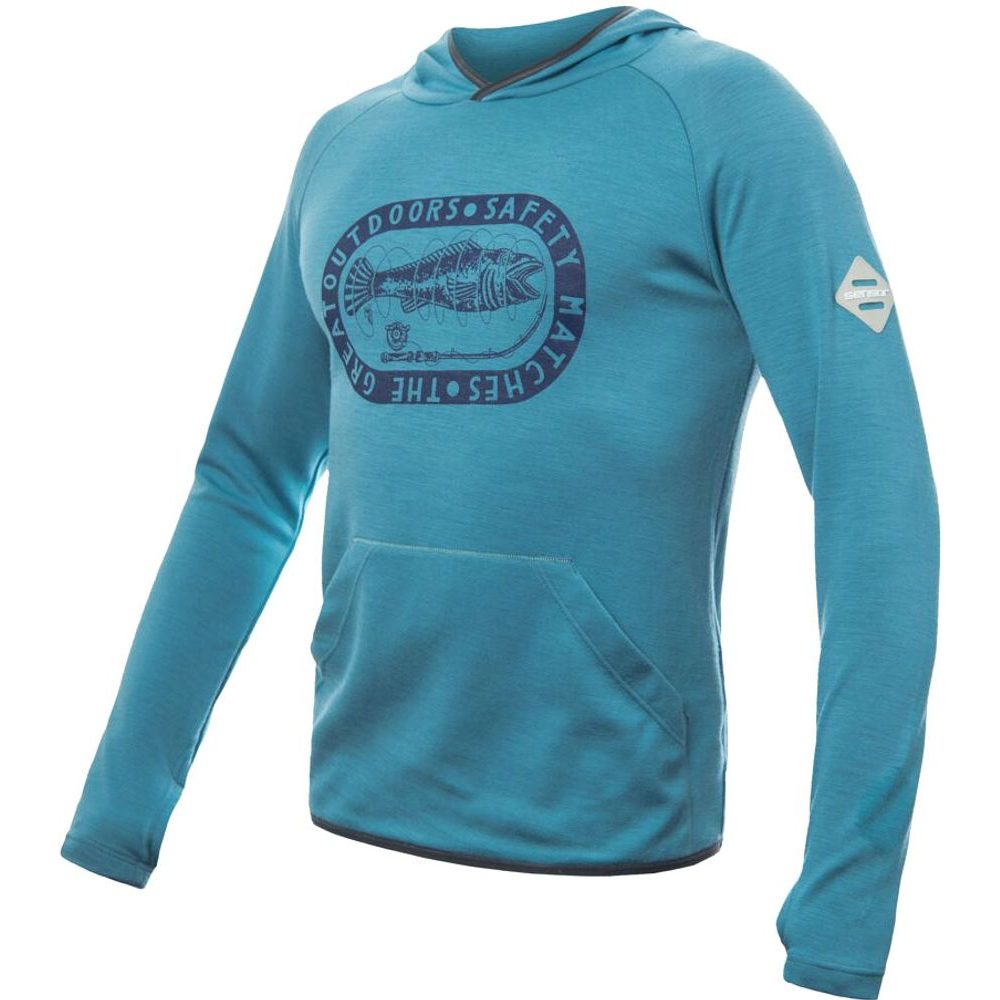 MERINO UPPER OUTDOORS pánská mikina klokanka mint blue