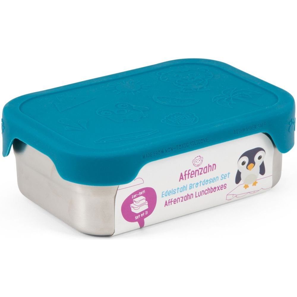 Stainless Steel Lunchbox Set Owl, petrol