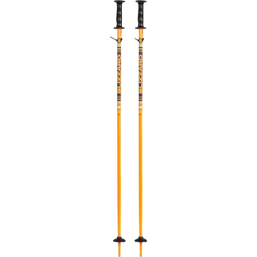 Race junior ski poles, orange/black