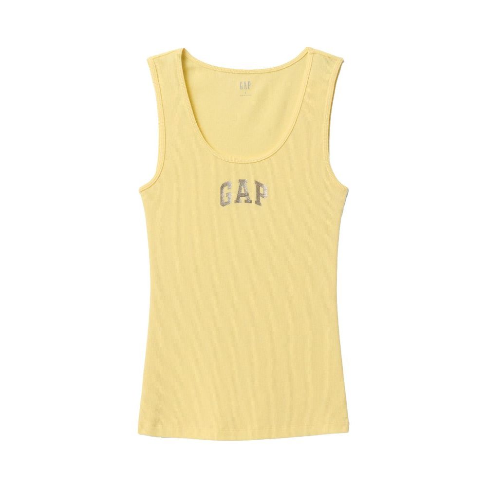 Žebrované tílko s logem Žlutá