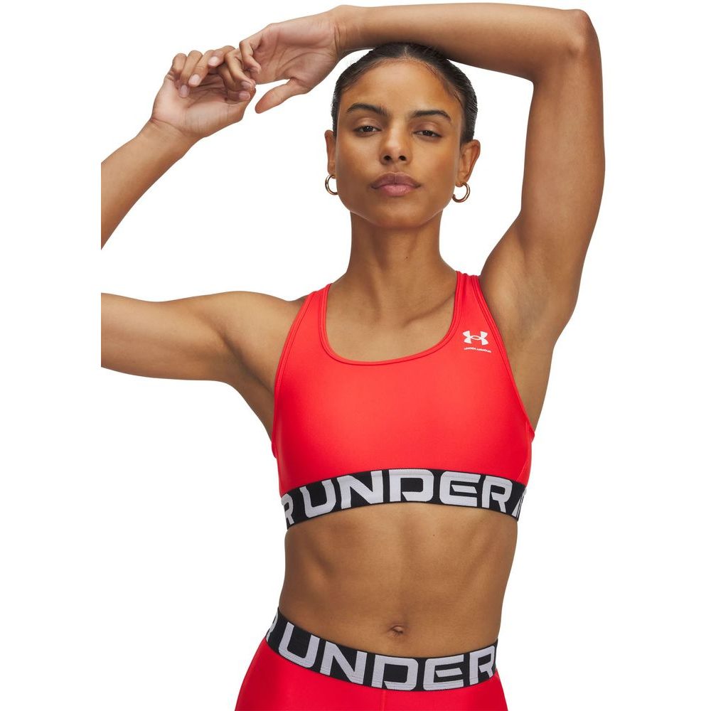 UA HG Mid Branded-RED/WHT