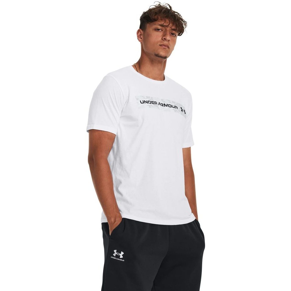 UA CAMO CHEST STRIPE SS-WHT