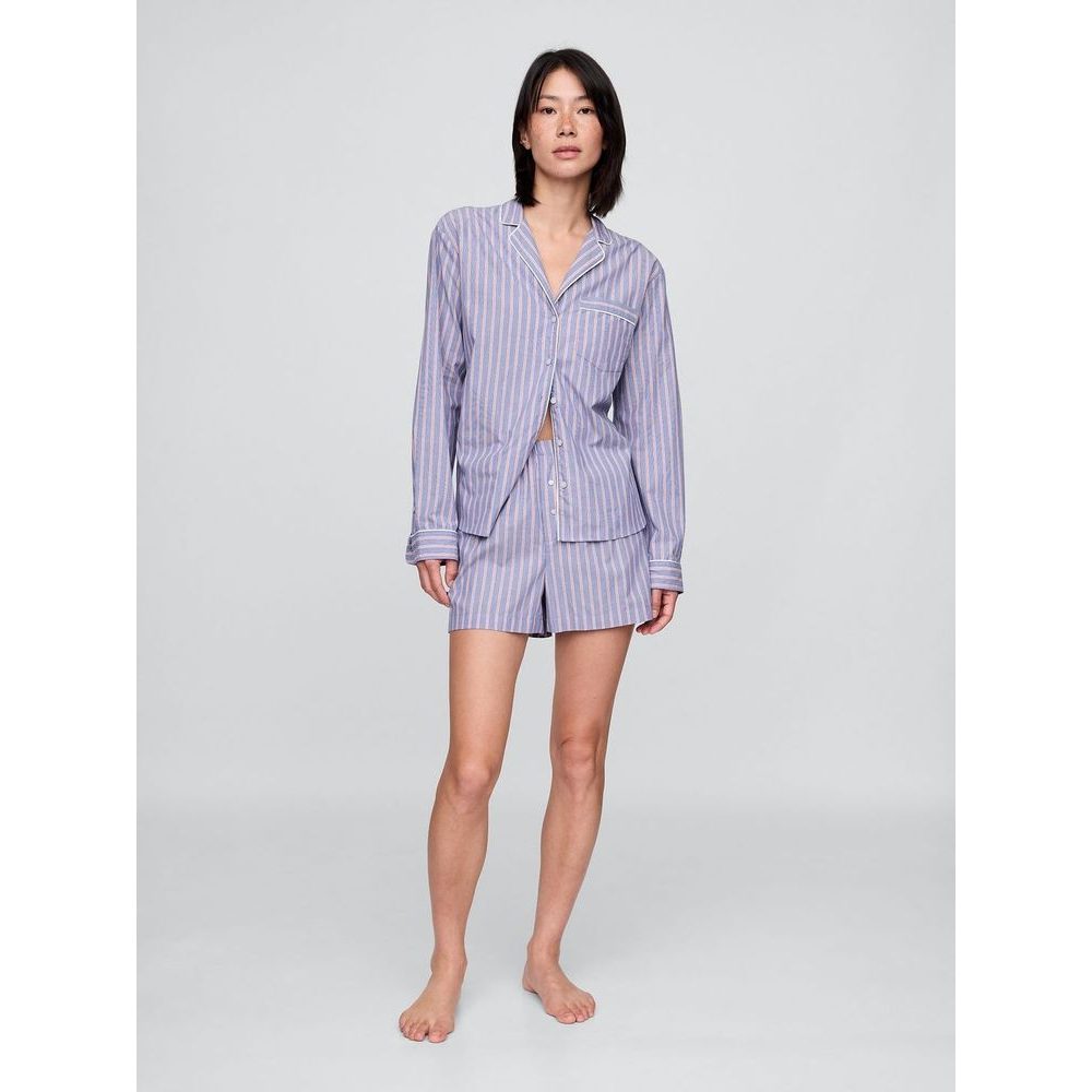 531510-15 Pyžamové popelínové kraťasy Modrá