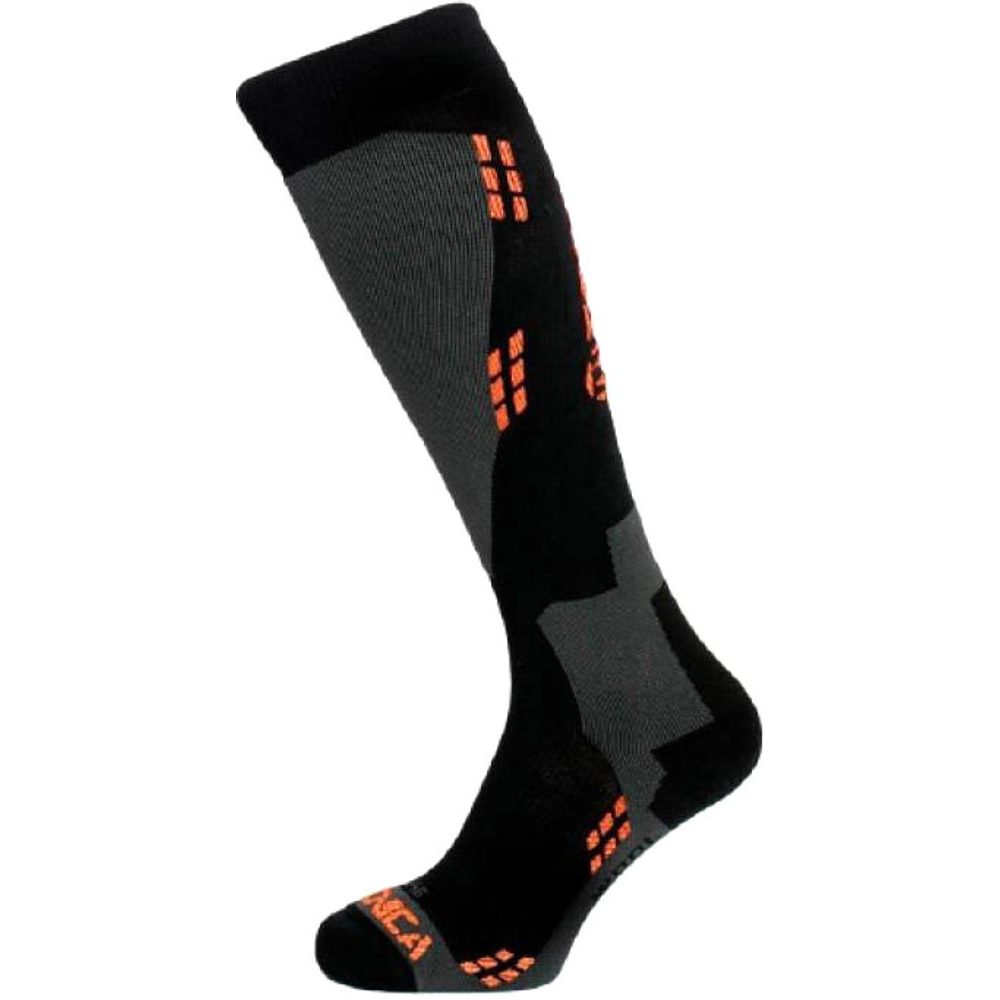 Wool ski socks, black/orange