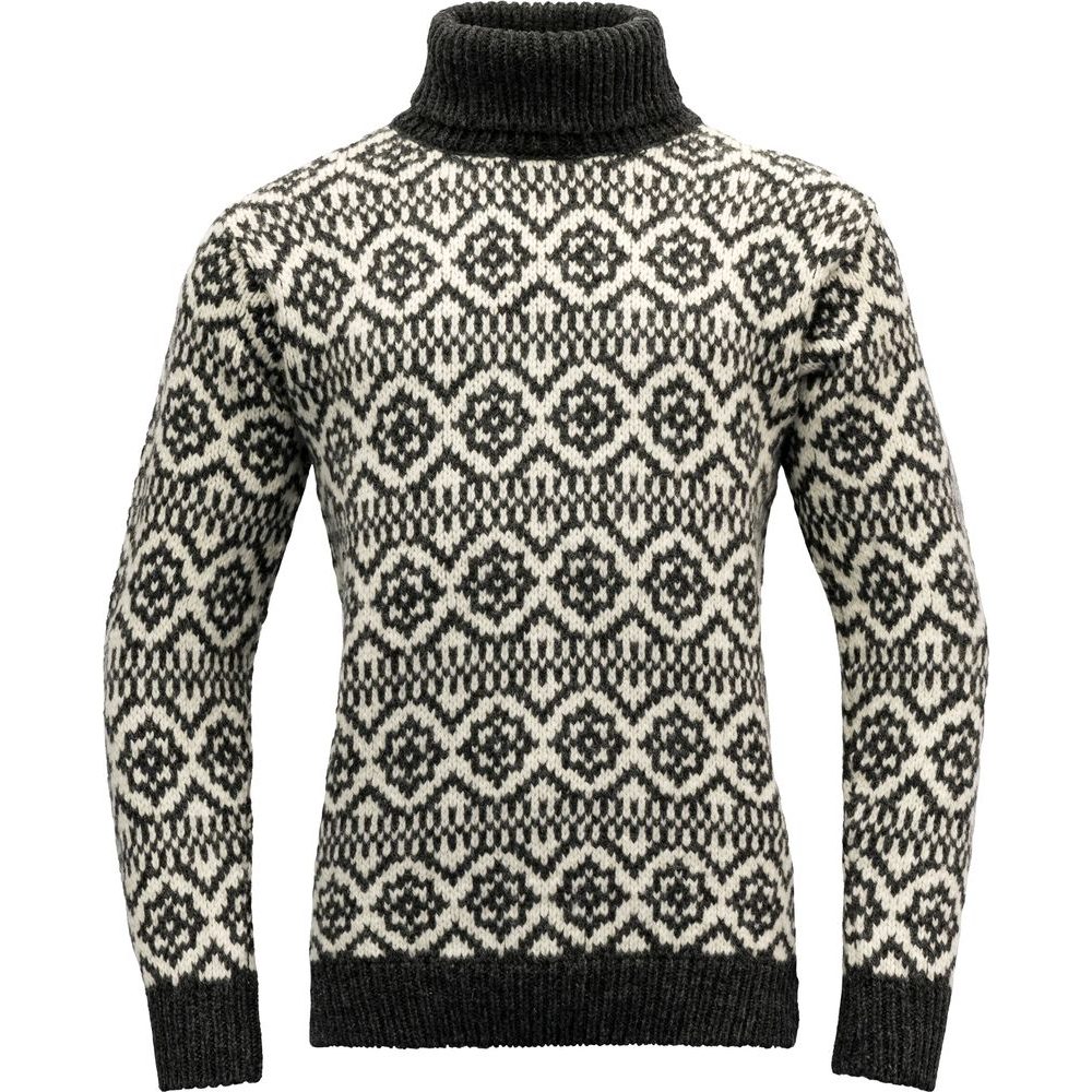 Hoddevik Wool High Neck, Anthracite/Offwhite