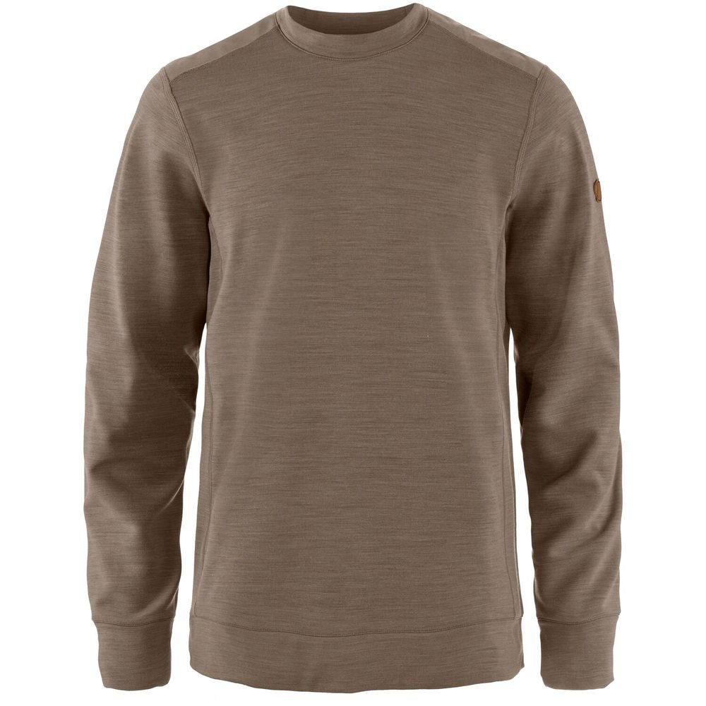 Keb Fleece Crew Neck M, Suede Brown