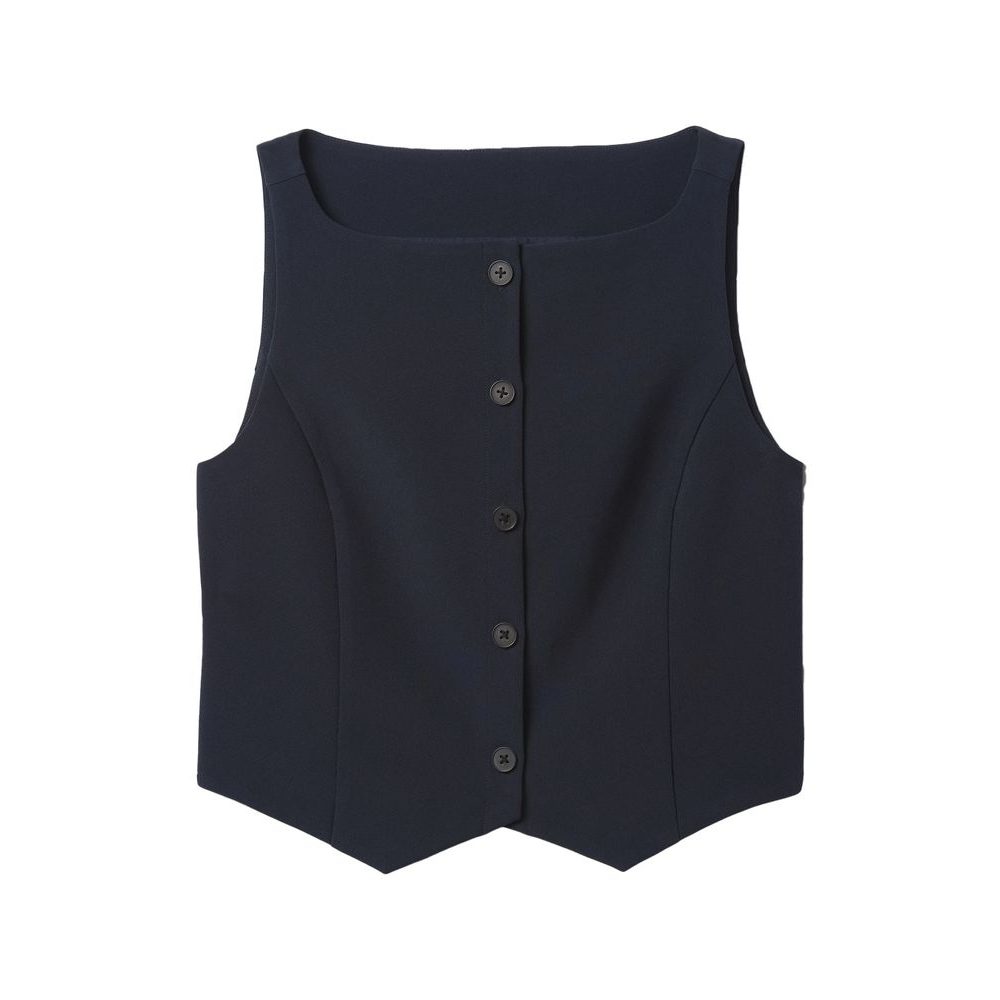 Zkrácená vesta Tmavě modrá