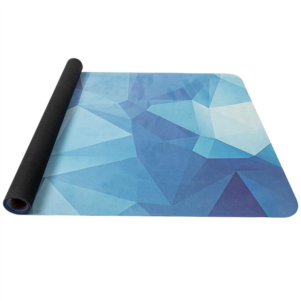Yoga mat přírodní guma, vzor K, 4 mm - modrá krystal
