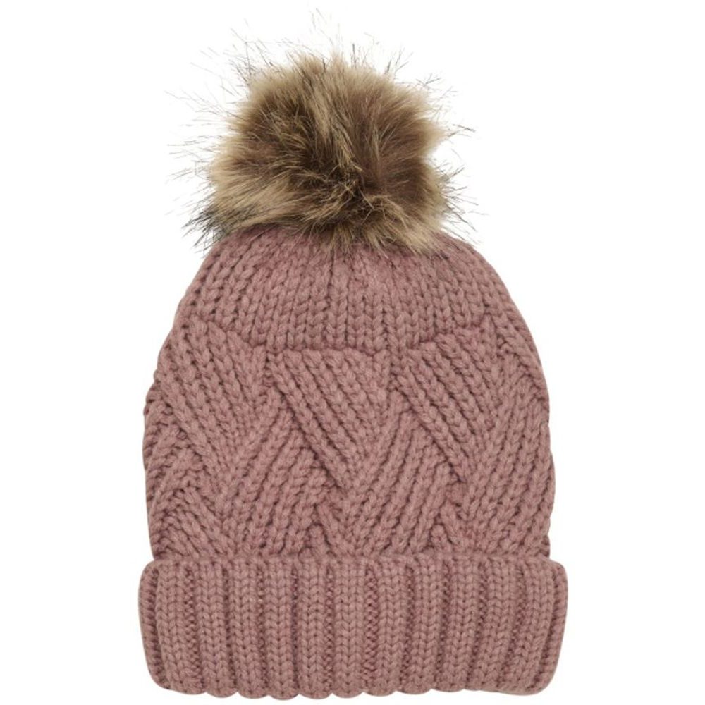 Hat W. Detachable Fake Fur, burlwood