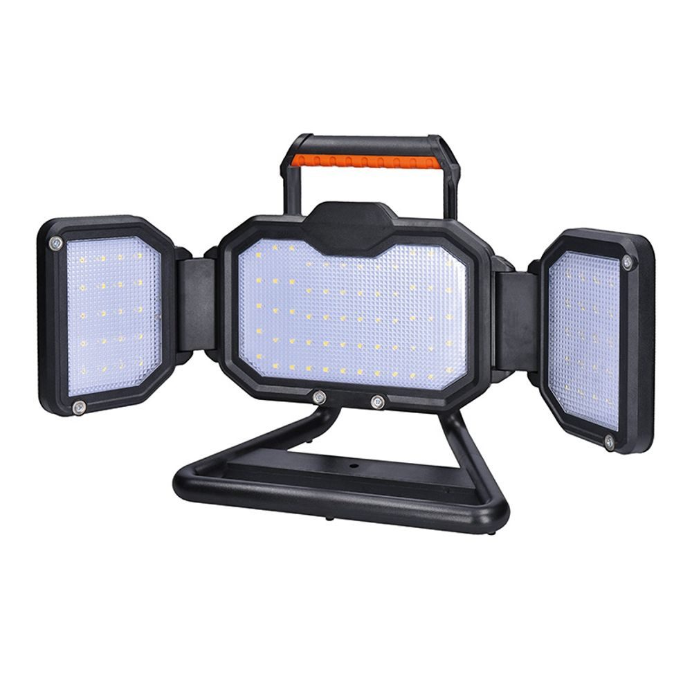 WM-50W-RE LED reflektor 50W, přenosný, nabíjecí, 5000lm, oranžovo-černý