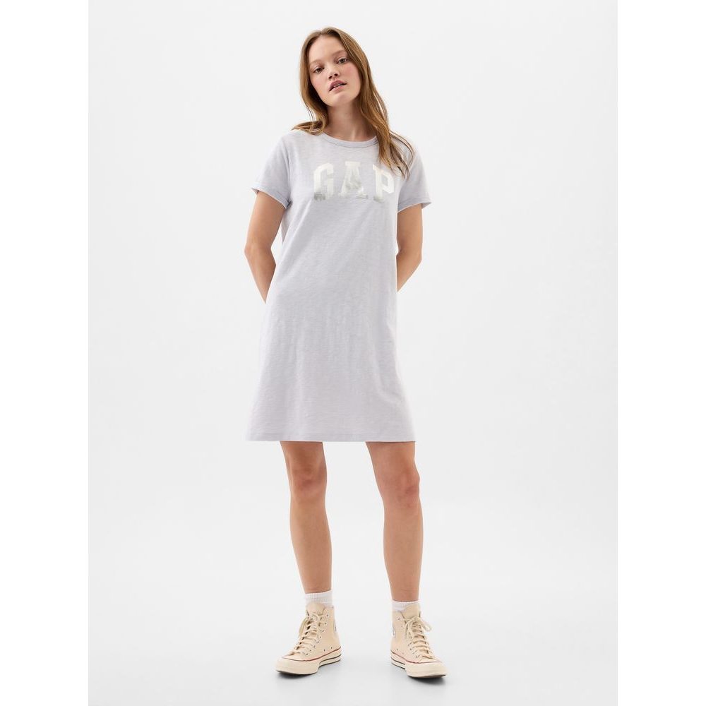 885593-02 Šaty s metalickým logem Šedá