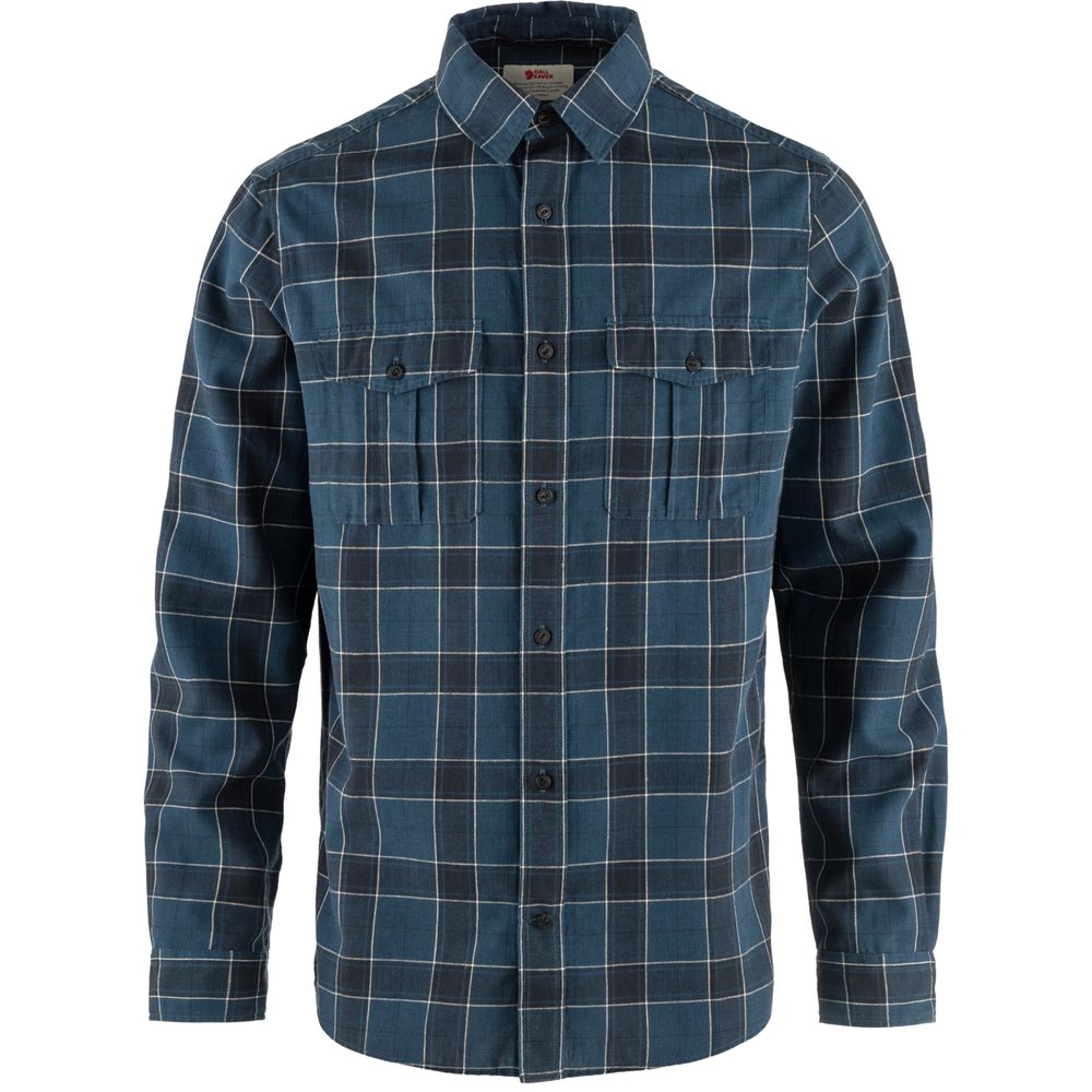 Övik Travel Shirt LS M Indigo Blue-Dark Navy