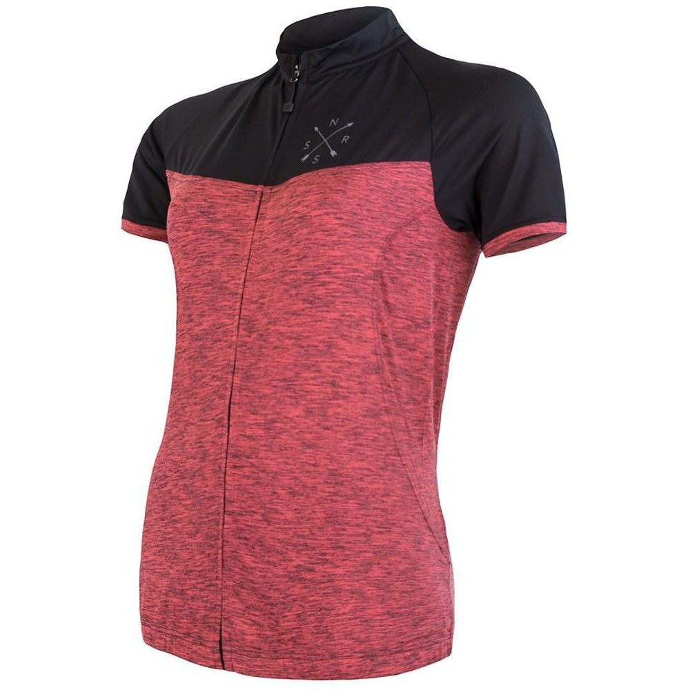 CYKLO MOTION dámský dres kr.rukáv celozip růžová/černá