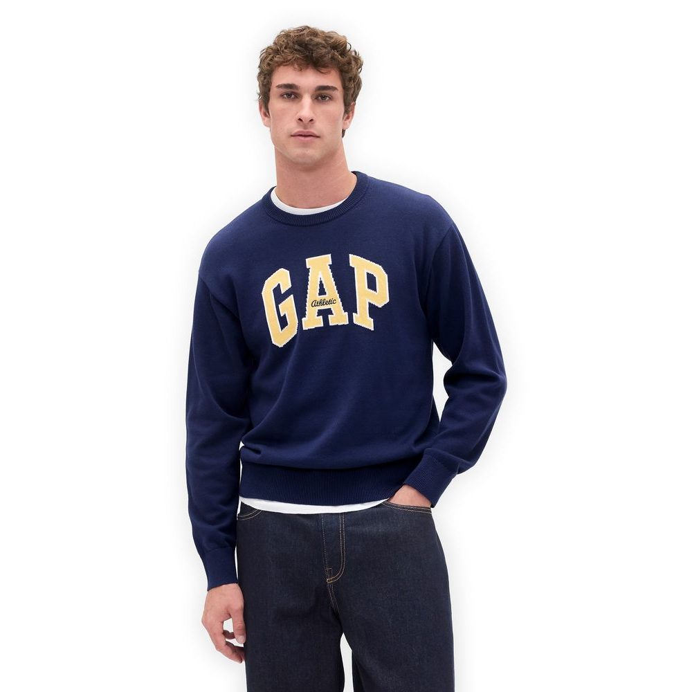 789791-01 Svetr s logem Tmavě modrá