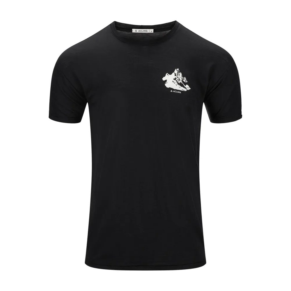 LightWool tee mountain M's jet black