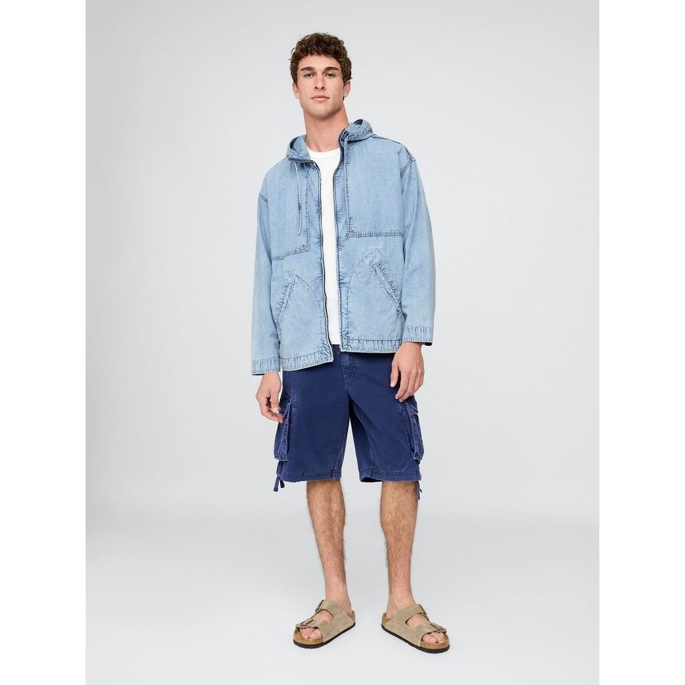 767470-00 Džínová oversize bunda Ripstop Modrá