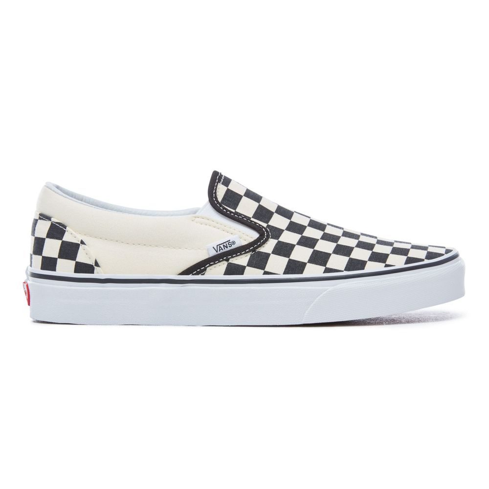 CHECKERBOARD CLASSIC SLIP-ON SHOES, Blk&Whtchckerboard/Wht