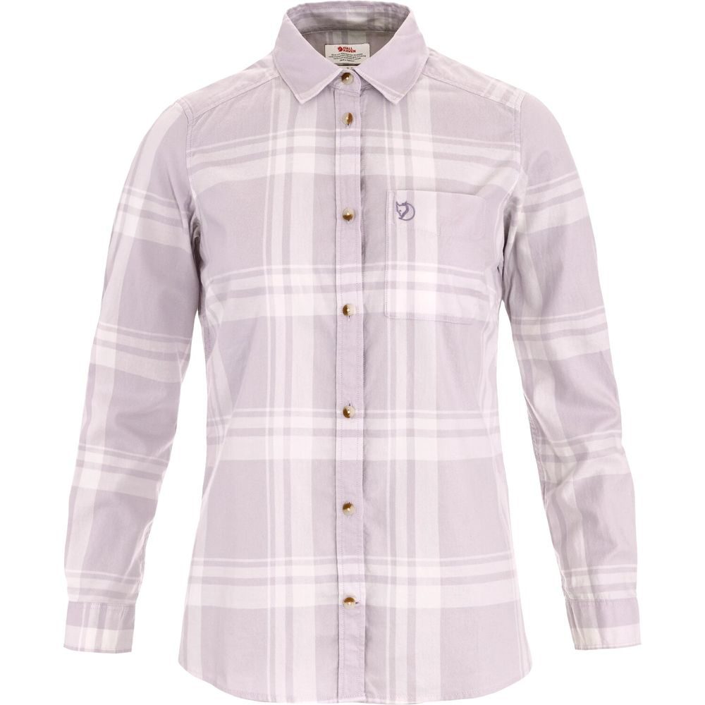 Övik Lite Flannel Shirt W Lavender Mist-Eggshell