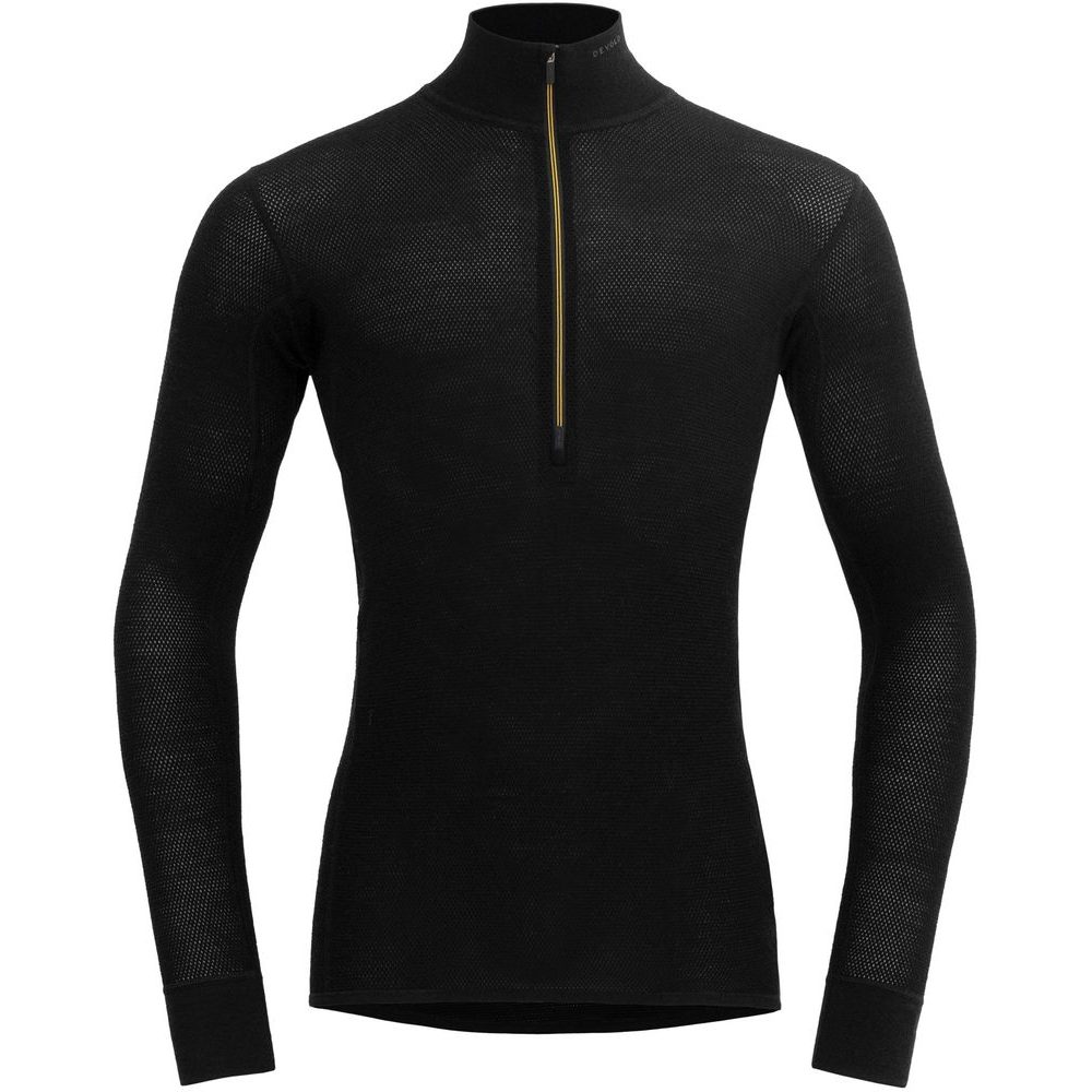 Wool Mesh 190 Zip Neck Man, Caviar