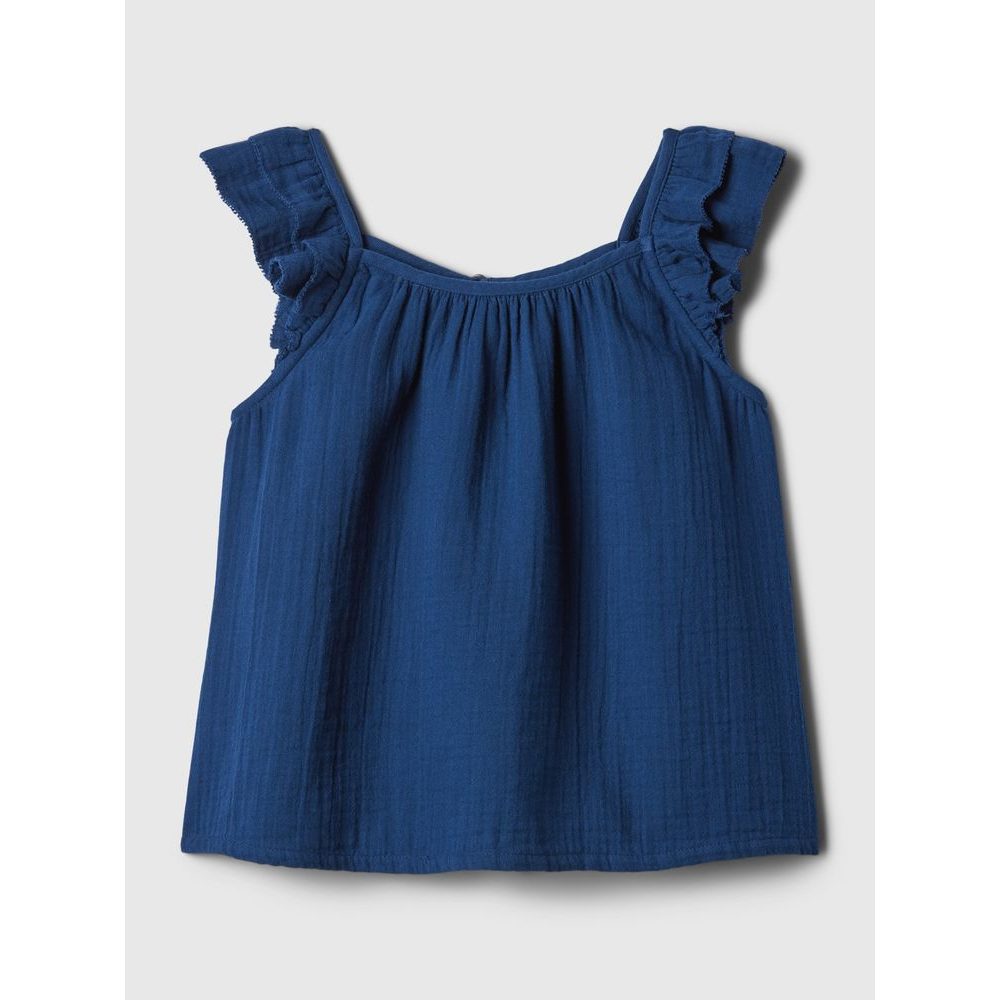 Dívčí mušelínový top Tmavě modrá