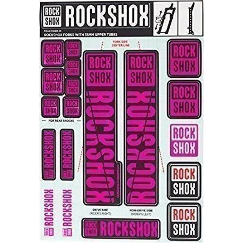 11.4318.003.512 - ROCKSHOX DECAL KIT 35MM MAGENTA