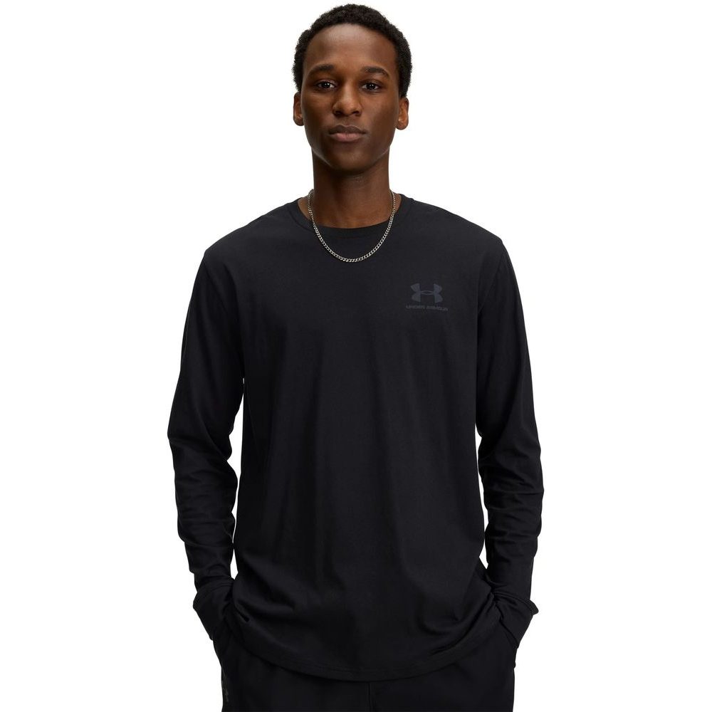 UA SPORTSTYLE LEFT CHEST LS-BLK