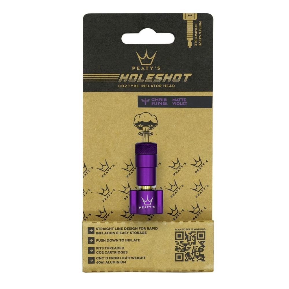 HOLESHOT CO2 TYRE INFLATOR HEAD VIOLET