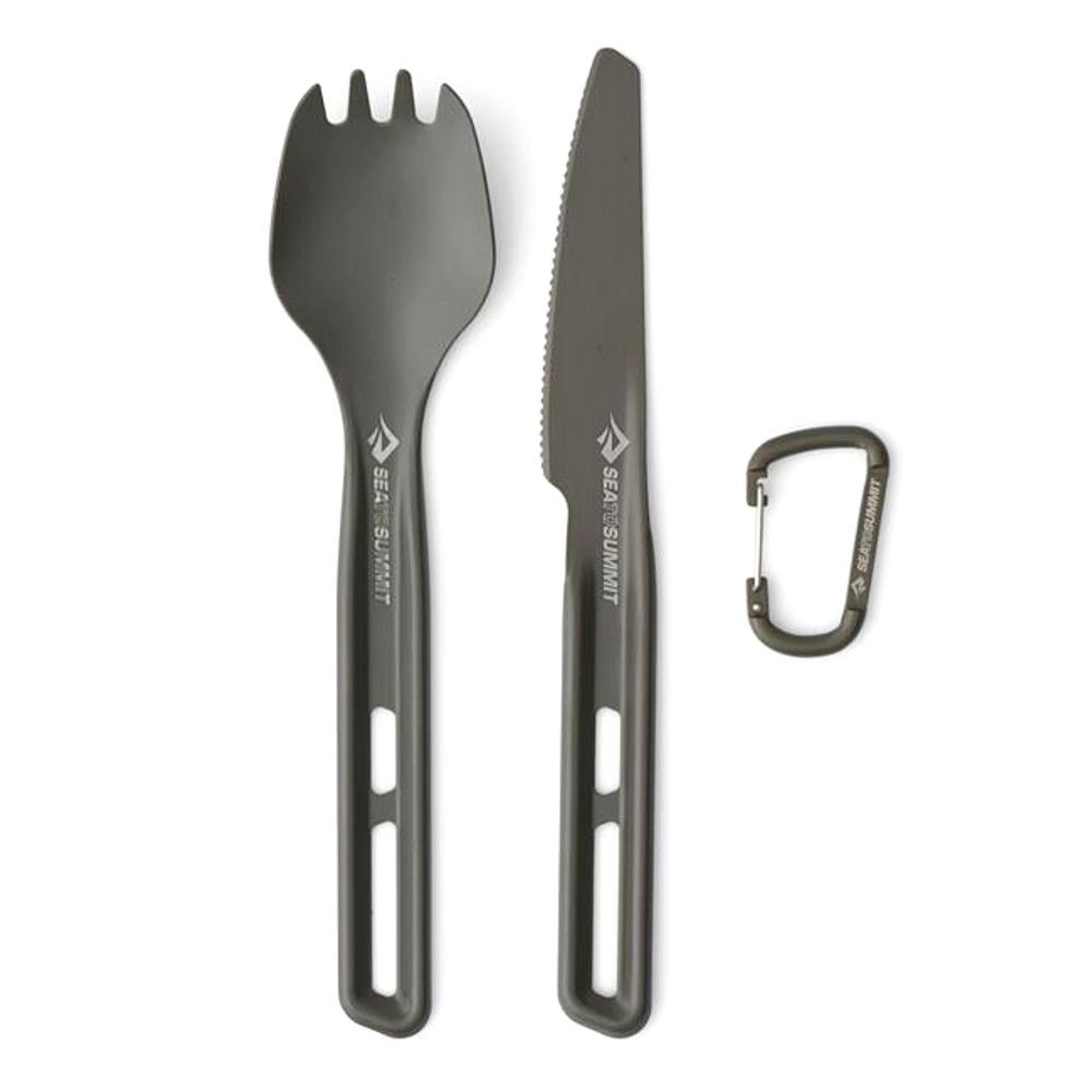 Frontier UL Cutlery Set - [2 Piece] Spork and Knife, Grey