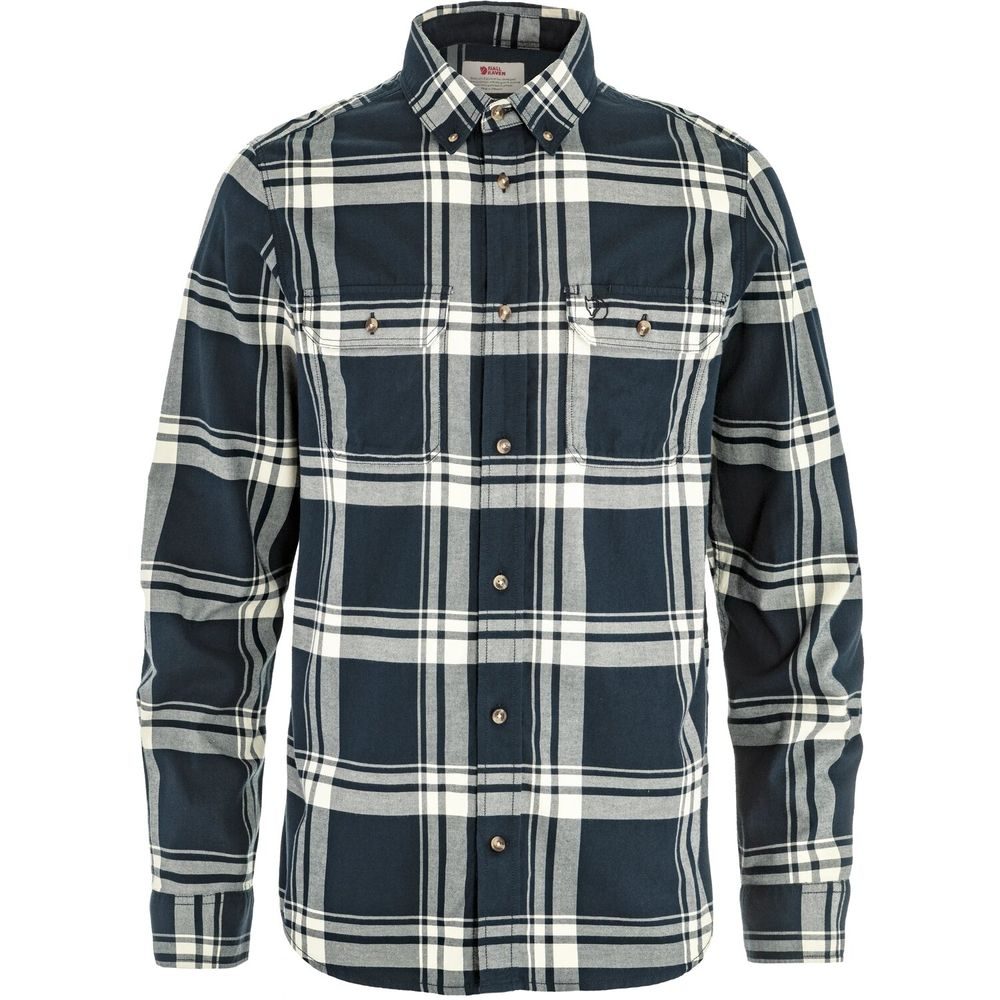 Övik Lite Flannel Shirt M Dark Navy-Chalk White