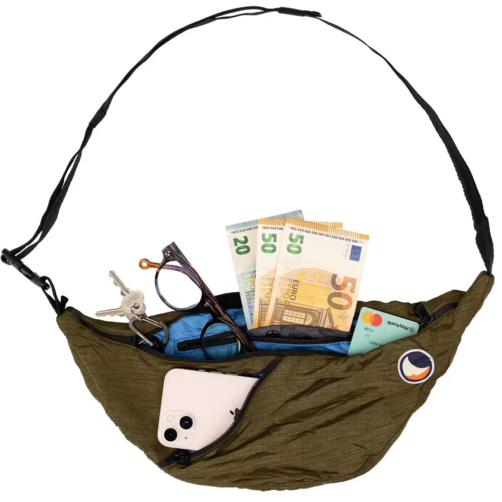 Upcycled Sling Bag Olive Brown