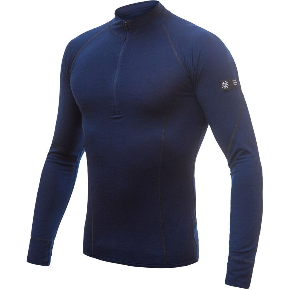 MERINO ACTIVE pánské triko dl.rukáv stoják zip deep blue